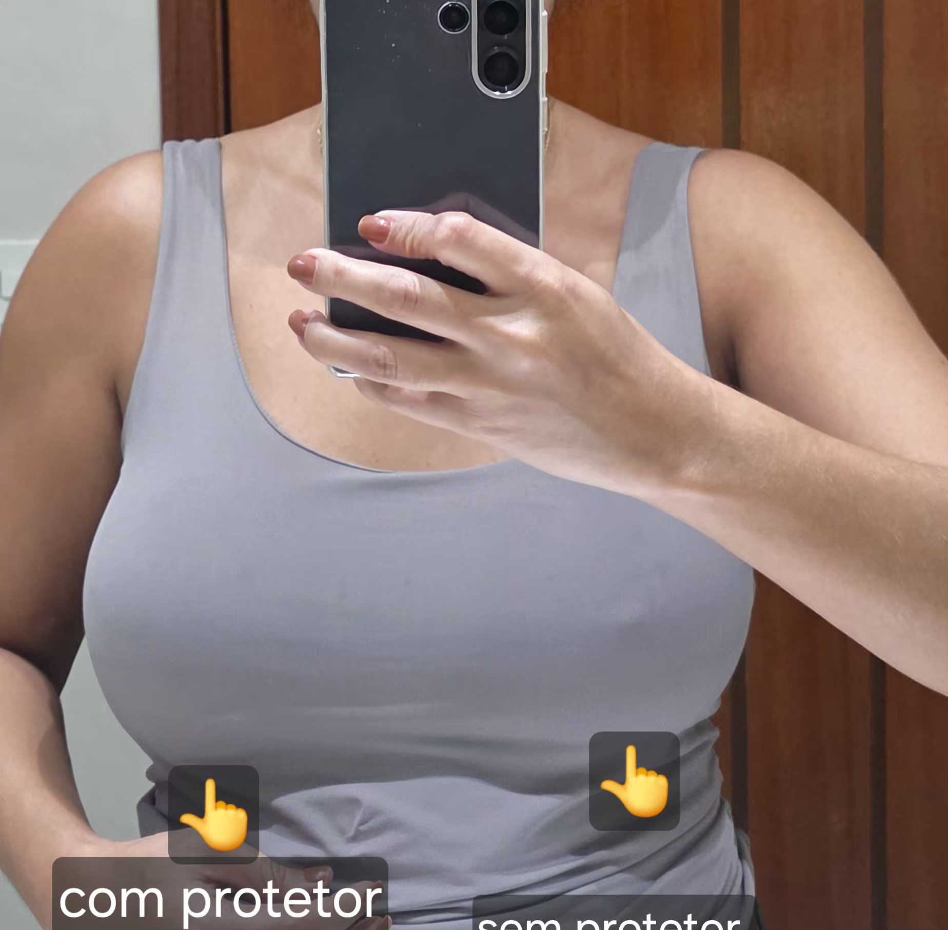 Depoimento de Ana Luiza usando o protetor nada.